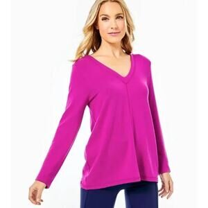 Lilly Pulitzer Womens S Purple Areli Lightweight Knit Pullover Sweater Berry
